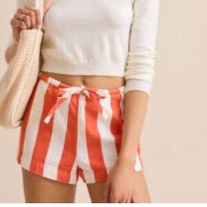 Red and White stripe Darby Shorts from Altar’d State